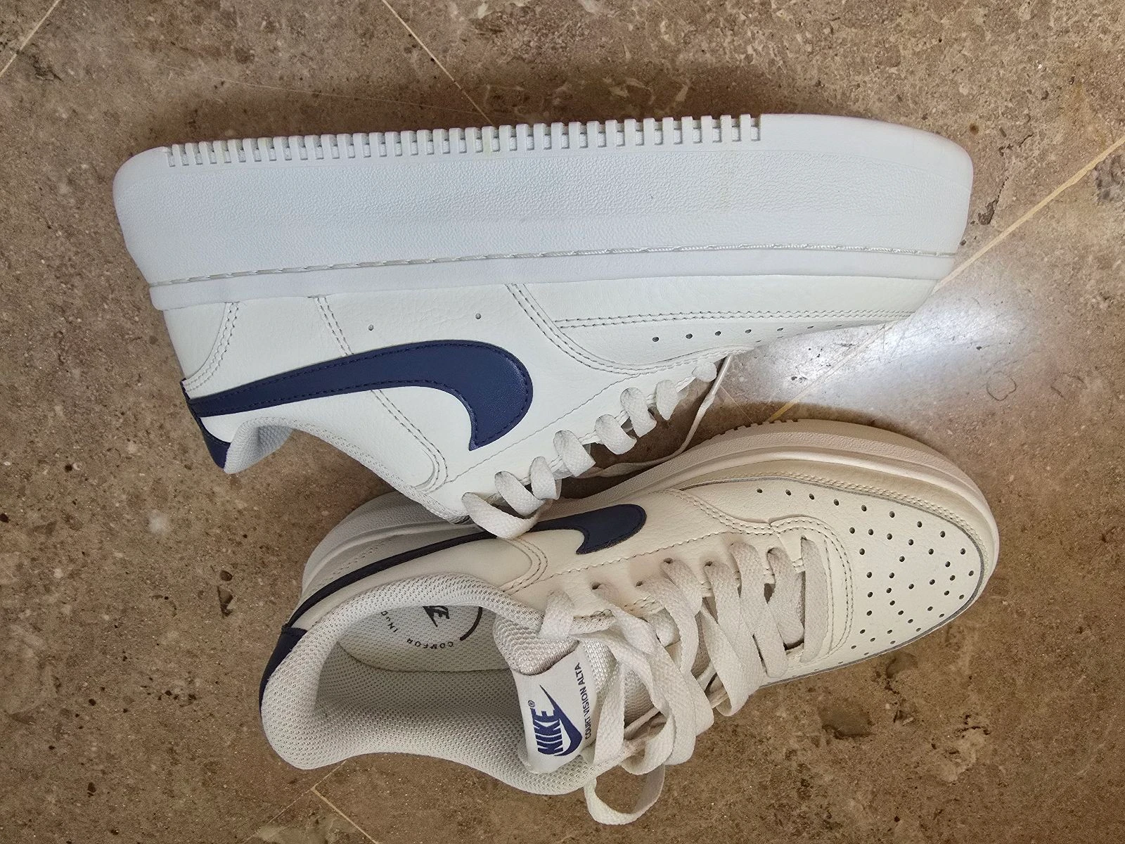 Tênis Nike Court Vision Alta Platform em Couro Branco Azul EU 40 – photo 4